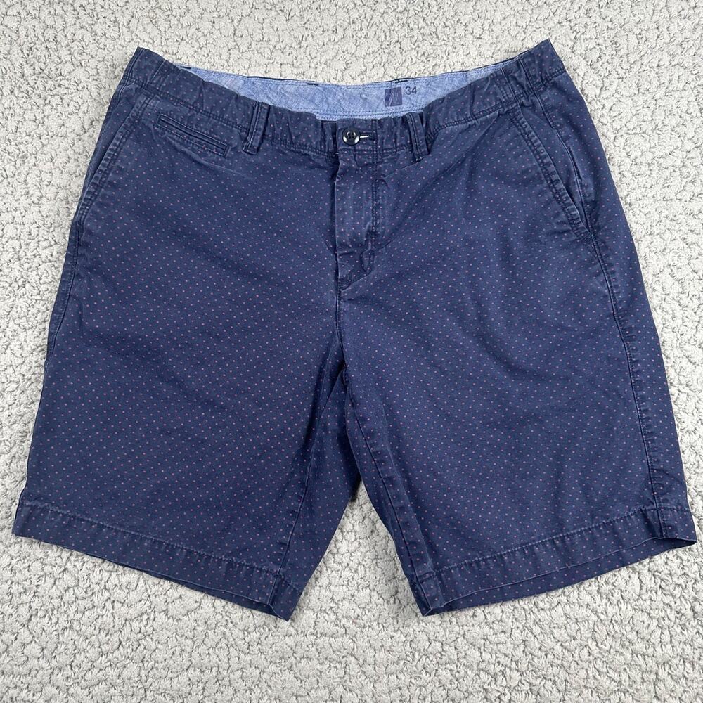 Gap Bermuda Shorts Men Size 34 Navy Blue Polka Dot